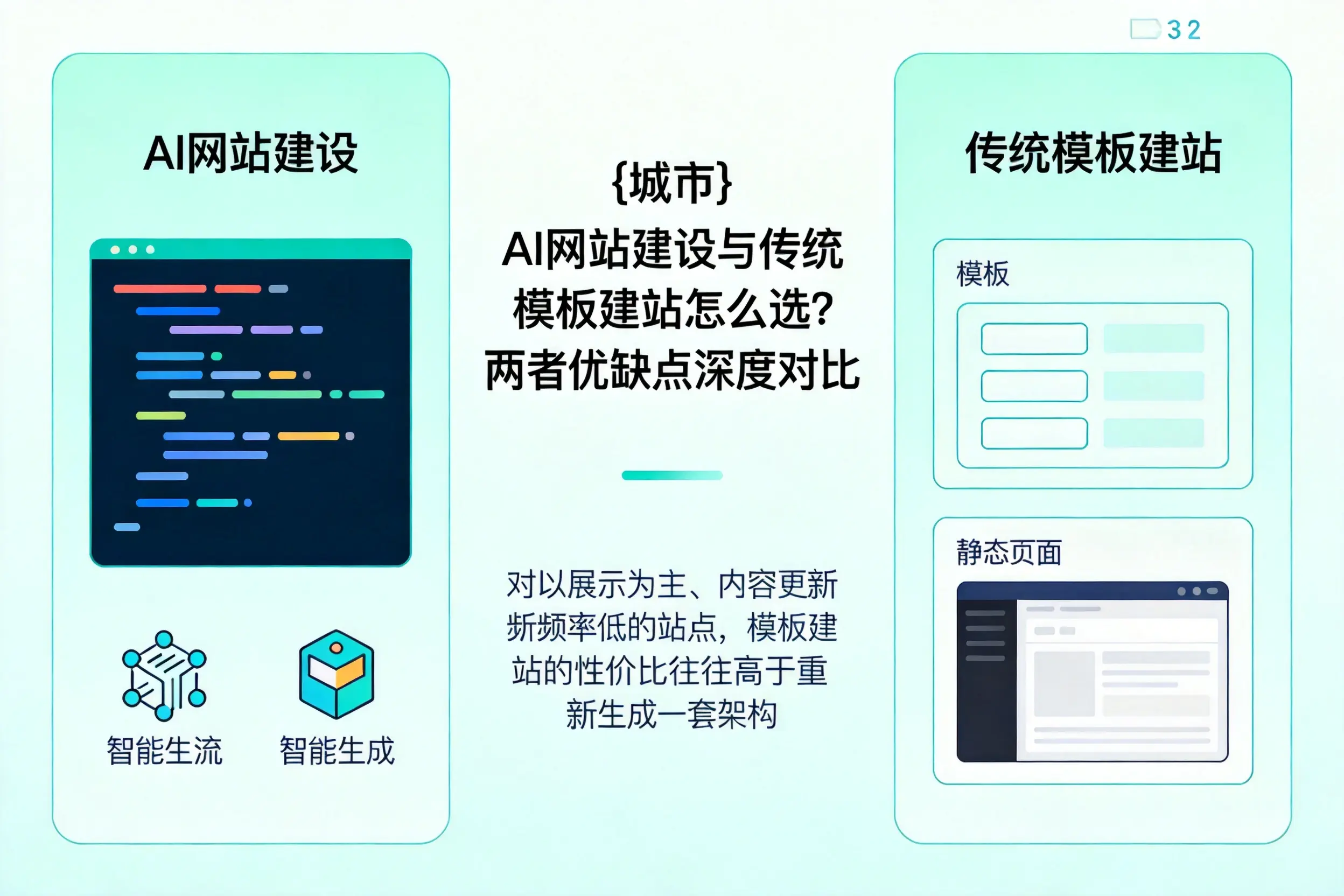 青岛AI网站建设与传统模板建站怎么选?两者优缺点深度对比
