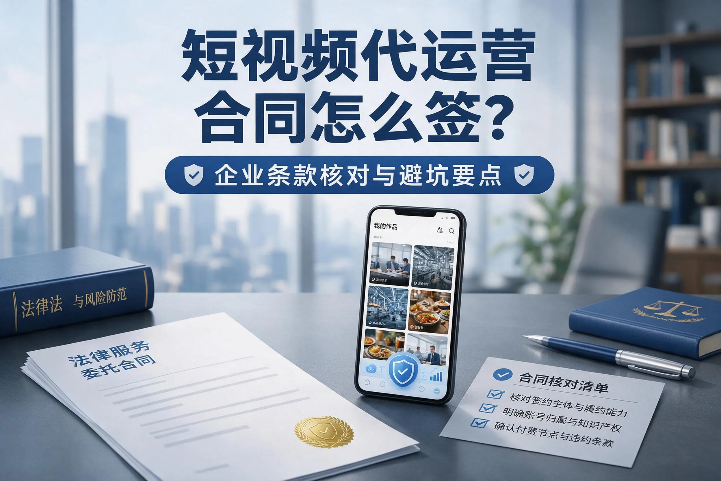 短视频代运营合同怎么签？青岛企业条款核对与避坑要点