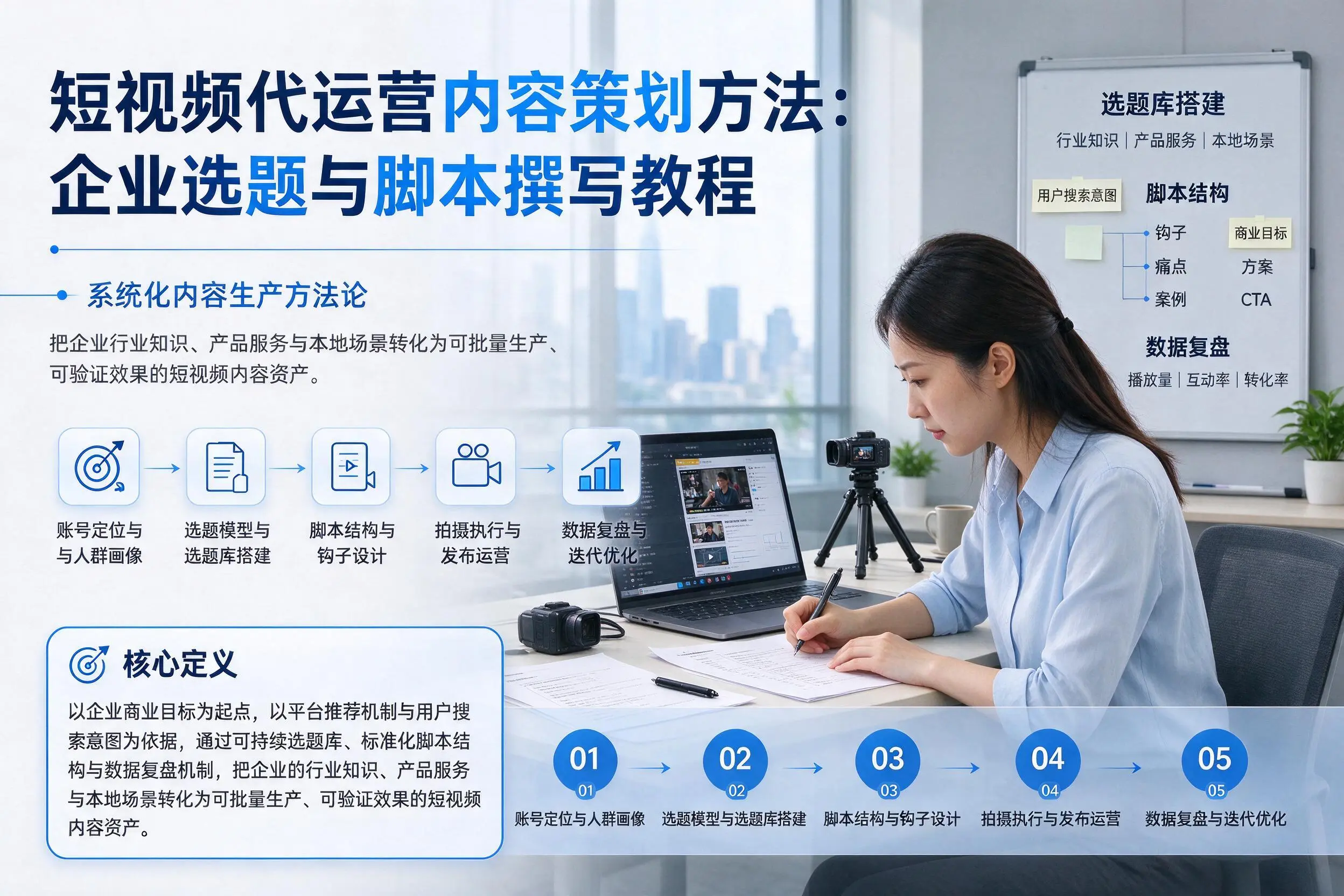 短视频代运营内容策划方法：青岛企业选题与脚本撰写教程