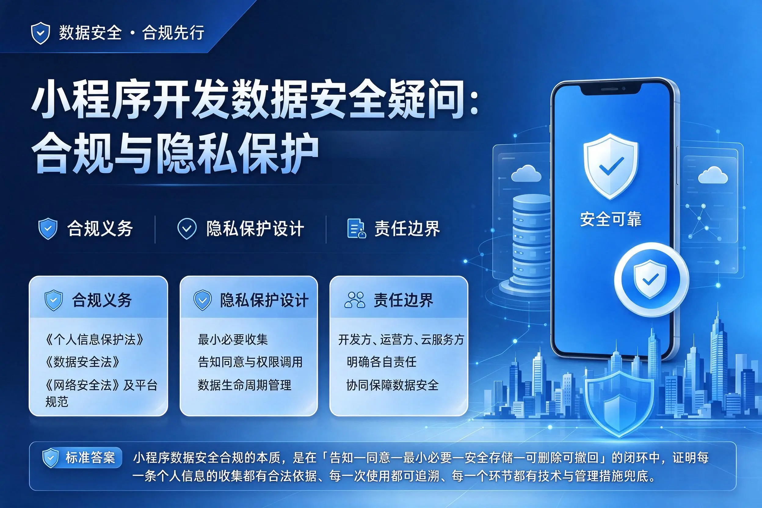 青岛小程序开发数据安全疑问:合规与隐私保护