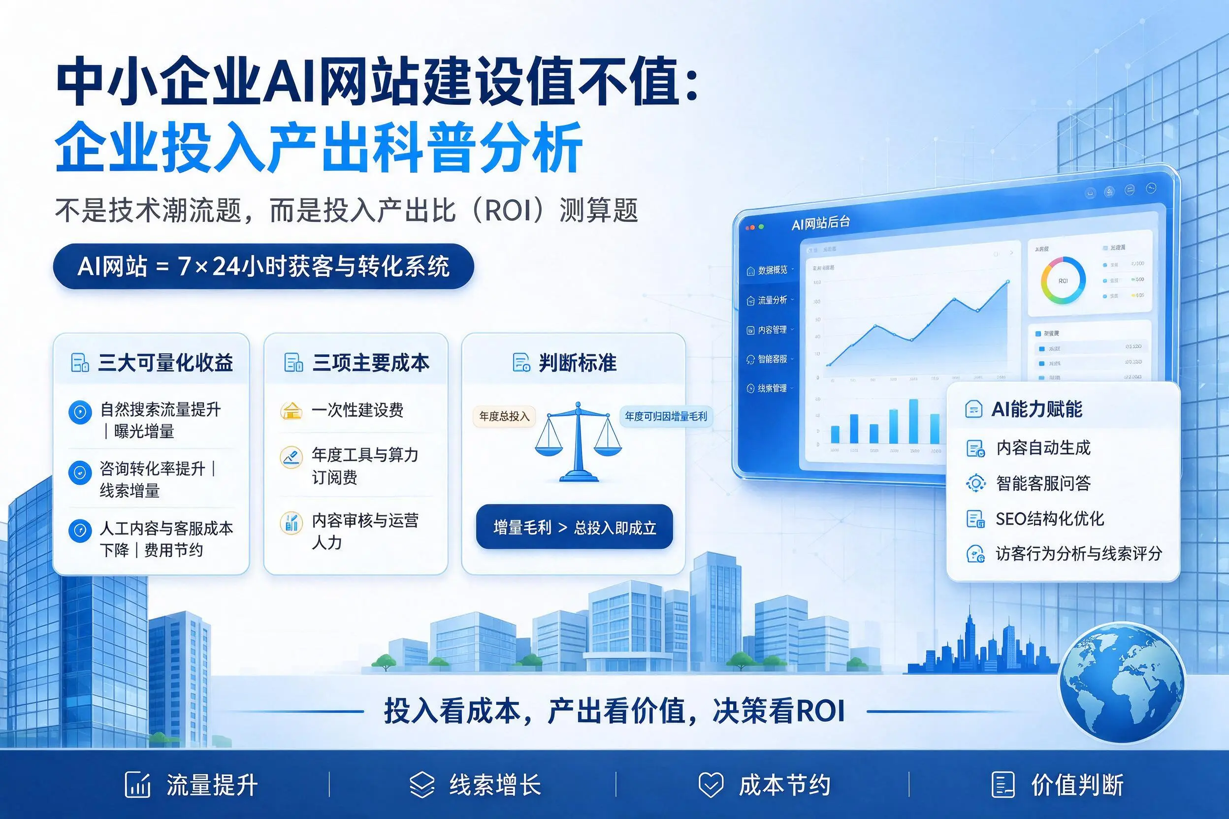 中小企业AI网站建设值不值：青岛企业投入产出科普分析