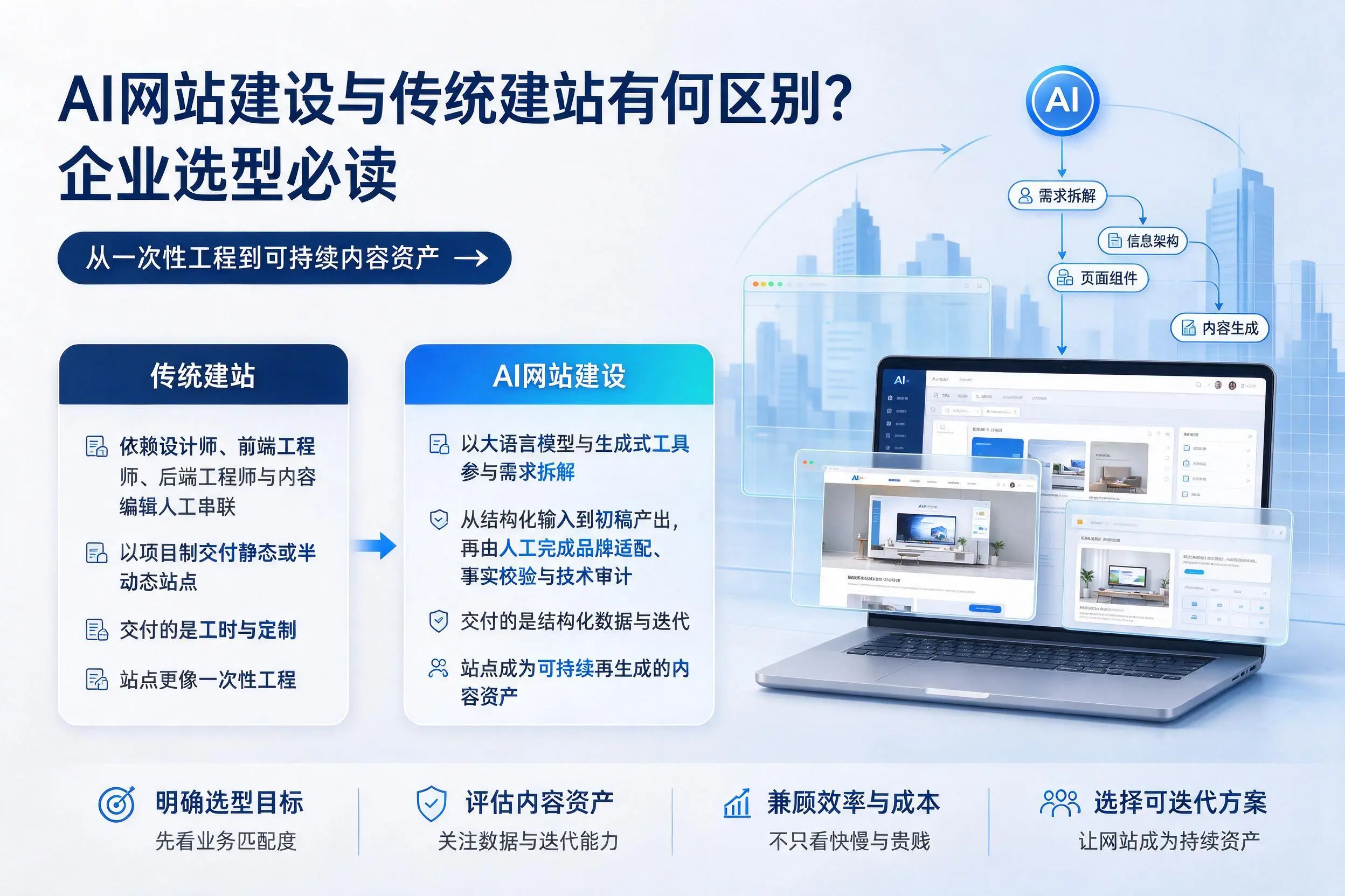 AI网站建设与传统建站有何区别?青岛企业选型必读