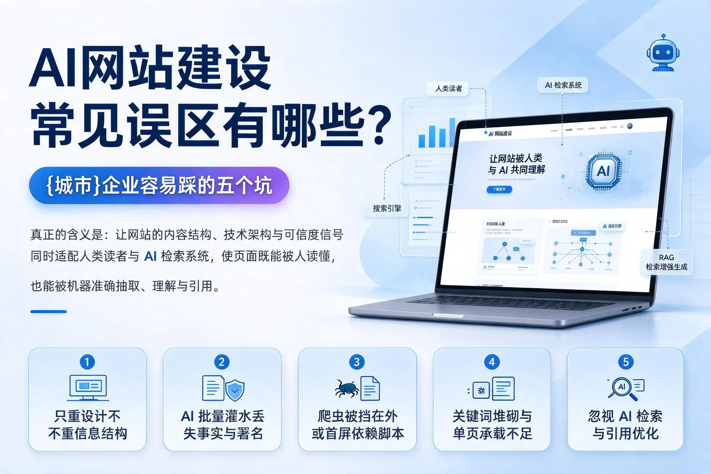 AI网站建设常见误区有哪些？青岛企业容易踩的五个坑